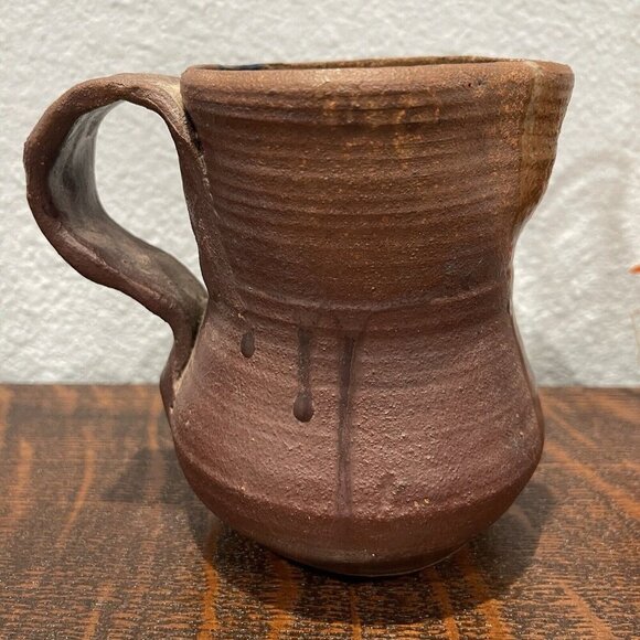 Handcrafted Art Studio Stoneware‎ Pottery Mug Artist Signed Sz 5" X 3.5" - Picture 2 of 7